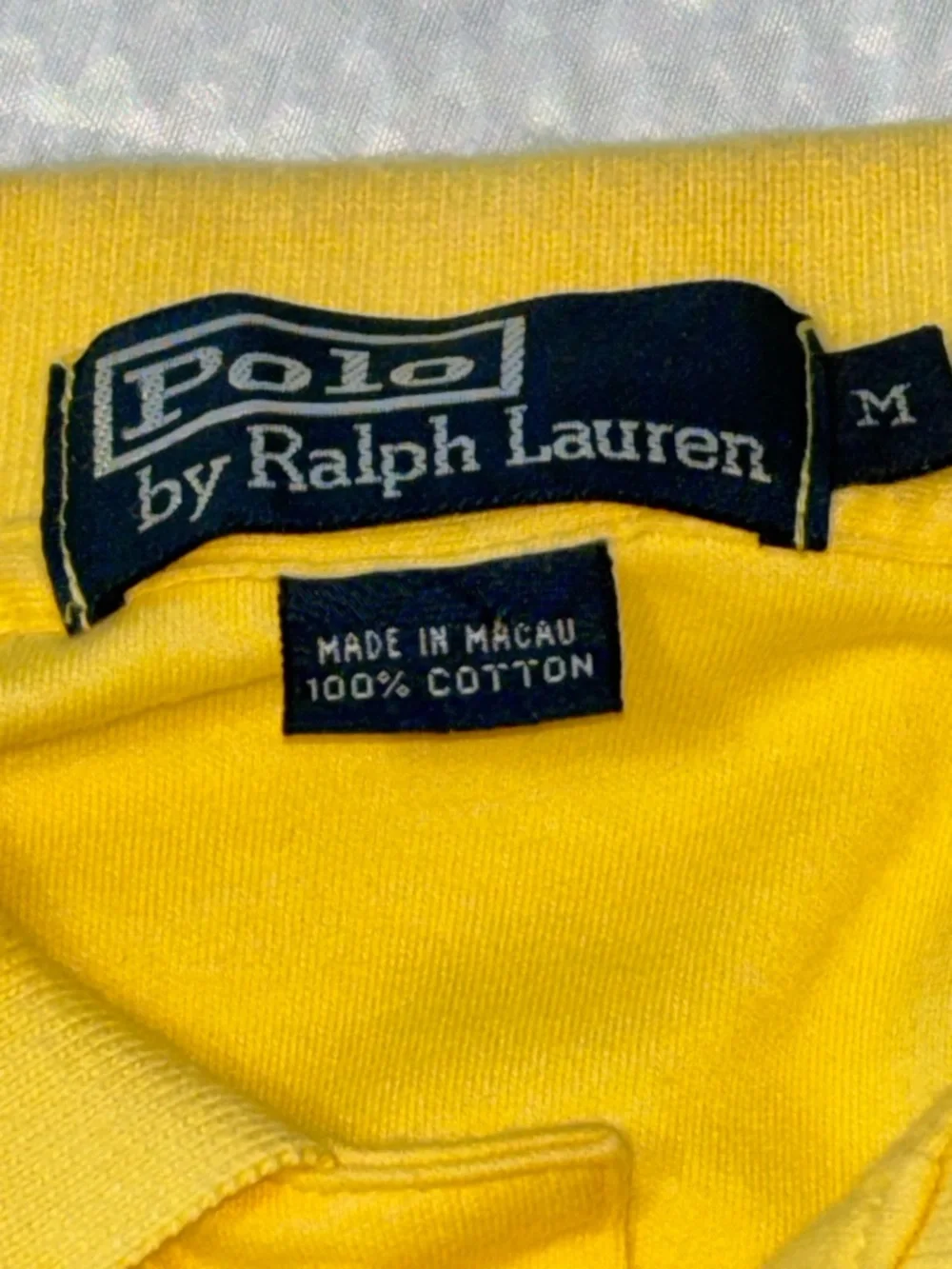 POLO RALPH LAUREN Bright Yellow Short Sleeve 100% Cotton Polo Shirt Size M